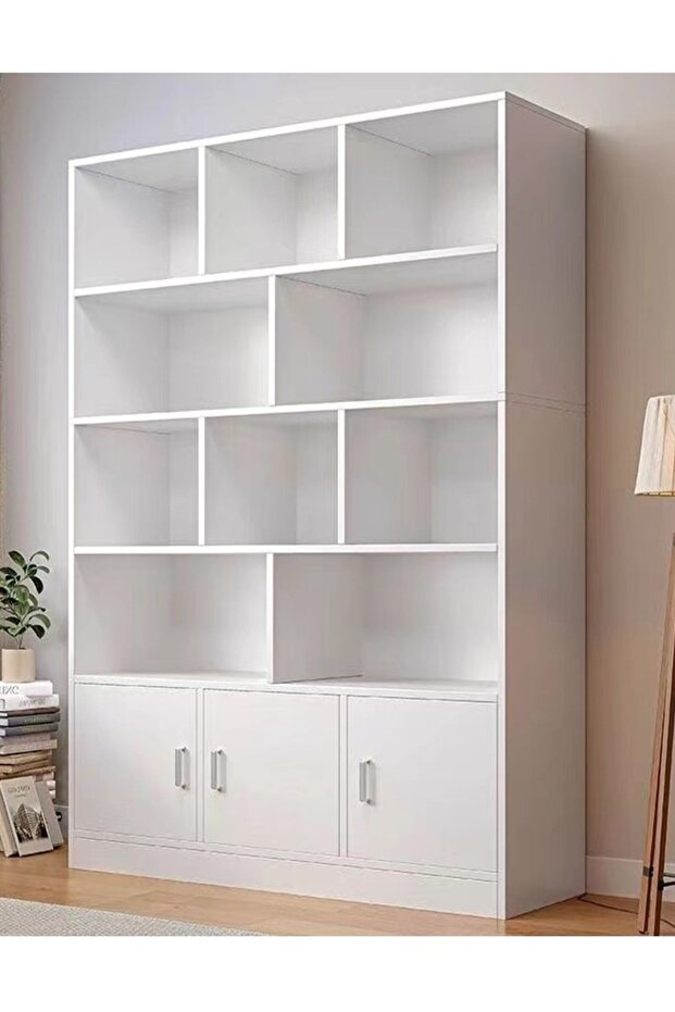 Modern multi-tier bookshelf with large storage and vertical floor bookcase 100x24x178 cm - 4