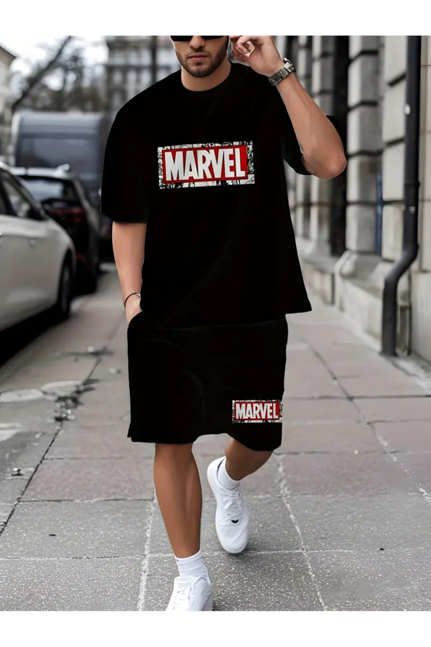 Σετ ανδρικό εμπριμέ μπλουζάκι Oversize - 3