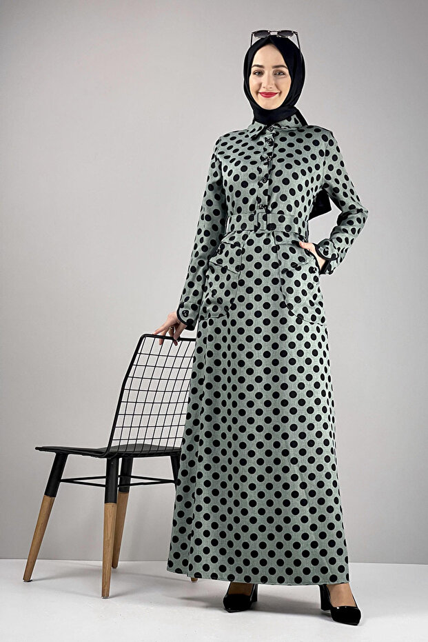 Moda Çizgi Tesettür Elbise - 1