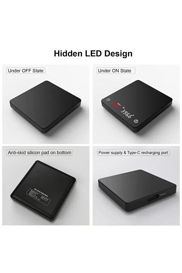 Coffee scale with timer Mini 0.1g Accuracy, auto timer, Dual led display, USB-C rechargeable-2kg v60 - 7