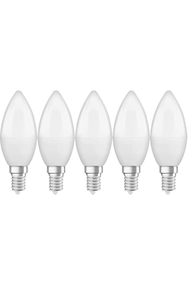 Osram E14 Dimmable Candle Lamp LED Retrofit Classic B 4W Warm White 2700K Frosted - Pack of 5