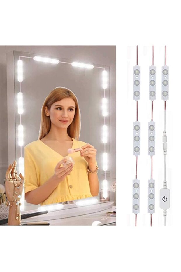Funito Led Vanity Mirror Lights, Hollywood Style Vanity Make Up Light, 300cm Ultra Bright White LED, Dimmable Touch Control Lights Strip, for Makeup Vanity Table & Bathroom Mirror, Mirror Not Include