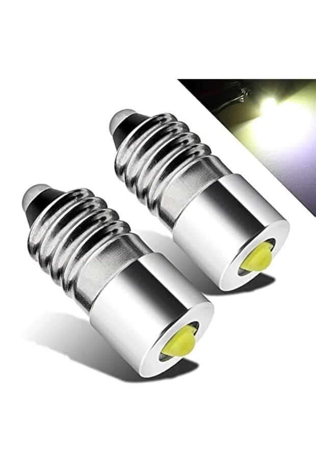 AC/DC 6-30V E10 Upgrade LED Flashlight Bulb, 3W 6V 9V 12V 18V 19.2V 24V LED Conversion Kit for Torch Lantern Bike Work Light Maglit Bulbs,Non-Polarity.2-Pack. (E10)