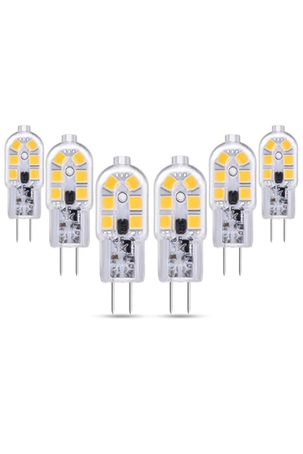 G4 6000k AC/DC 12v 200lm 2w LED Light Bulbs - Cool White, 6 Pieces