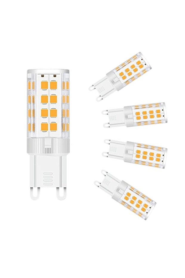 Non Dimmable Dual Pin Base 5W 6000K Replacement 40W G9 LED G9 Pendant Flicker Free Base Halogen Bulb (White)- Pack of 5