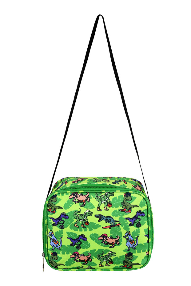 Lisanslı Dinazor Desenli 3'lü Set Okul Çantası,termal Beslenme Çantası ve Kalem Kutusu Seti - 4