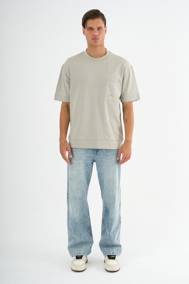 Forte Men's Comfort Fit Gray T-Shirt