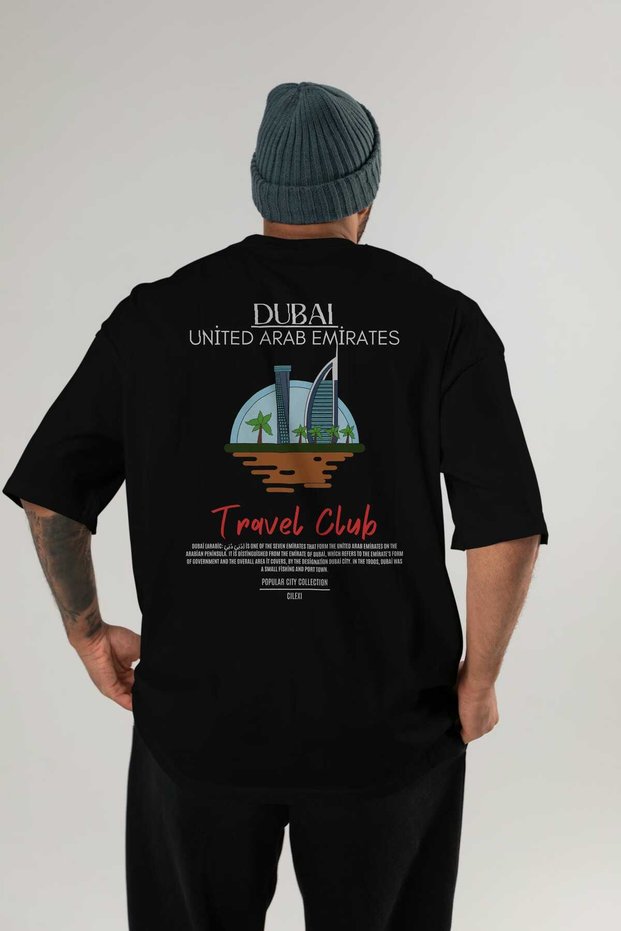 Dubai United Arab Emirates Back Printed Oversize T-Shirt Men Women Cotton Crewneck Tshirt