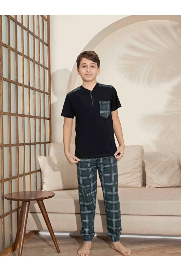 erkek çocuk kısa kol pijama takımı - 4