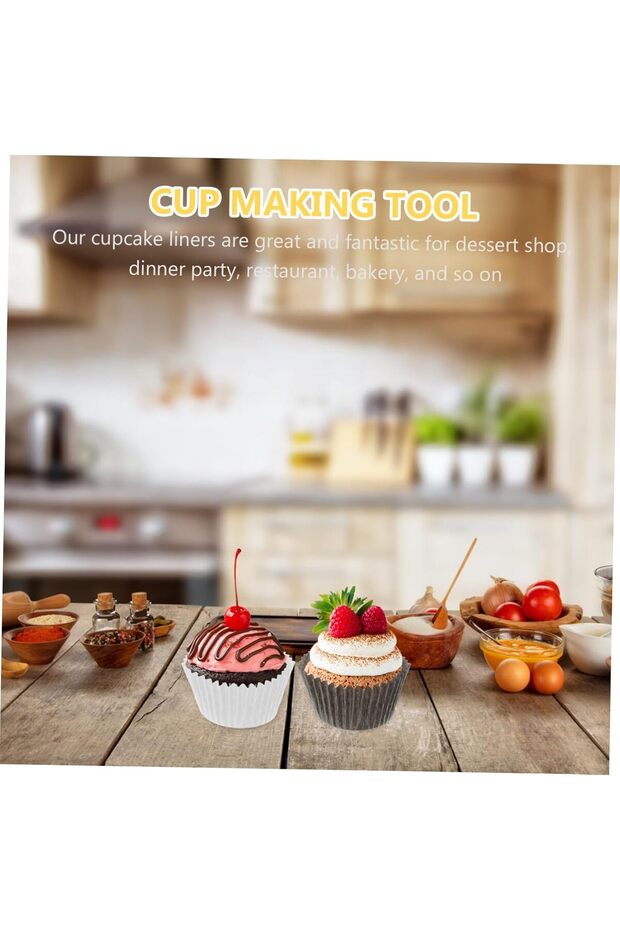 25 Adet Muffin Cupcake Kağıdı, Renkli Kağıt Muffin Kek Kalıbı Desenli - 4