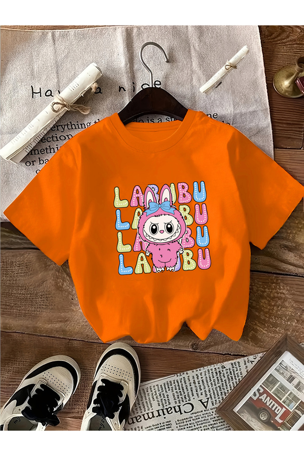 Text Character Printed T-Shirt for Girls