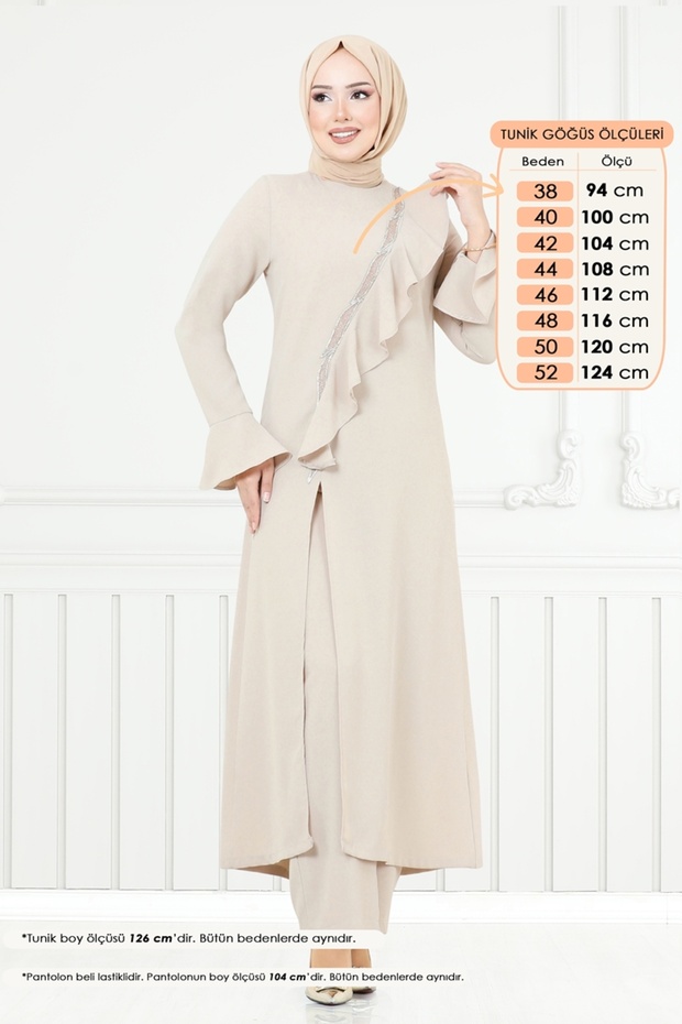 Önü Taşlı Abiye Takım 7090ABK1075-MS Taş - 2