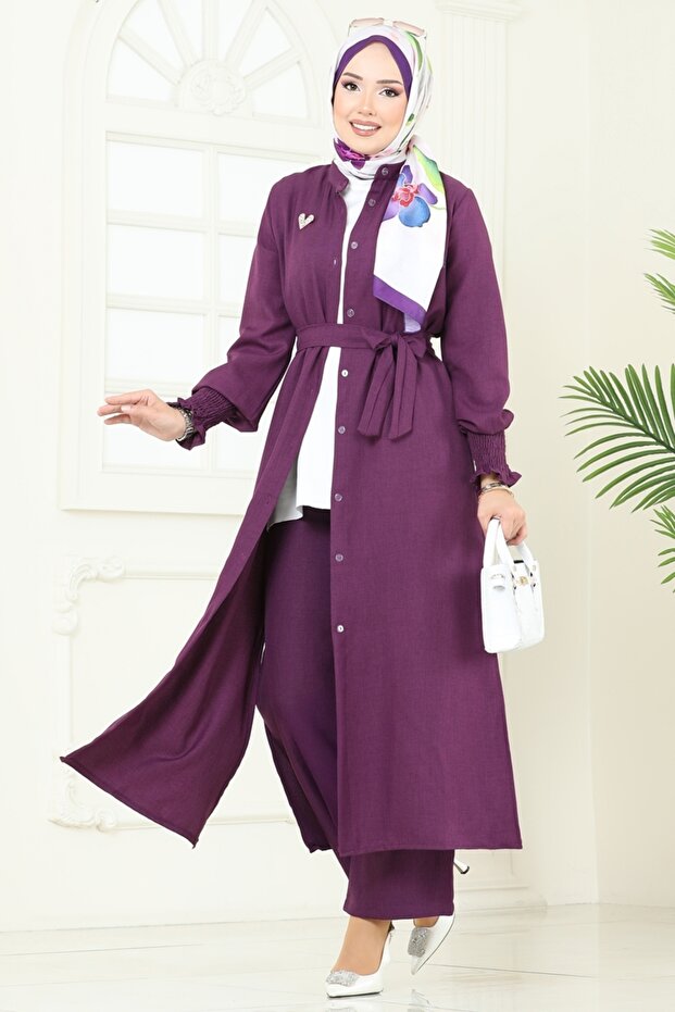 Manşeti Lastikli Takım 809OZN1046-MS Mor - 1