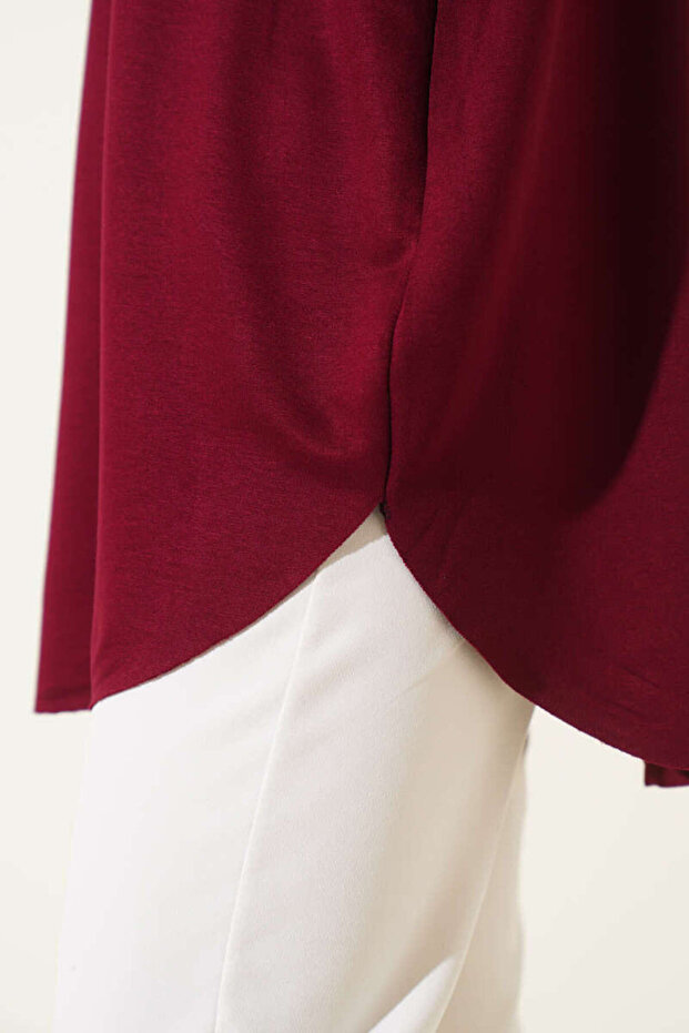 Basic Bottom Seamless Solid Color Long Sleeve Tunic - 4