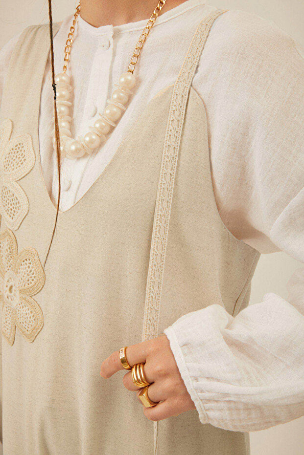 Çiçek Dantelli Jile Taş - 5