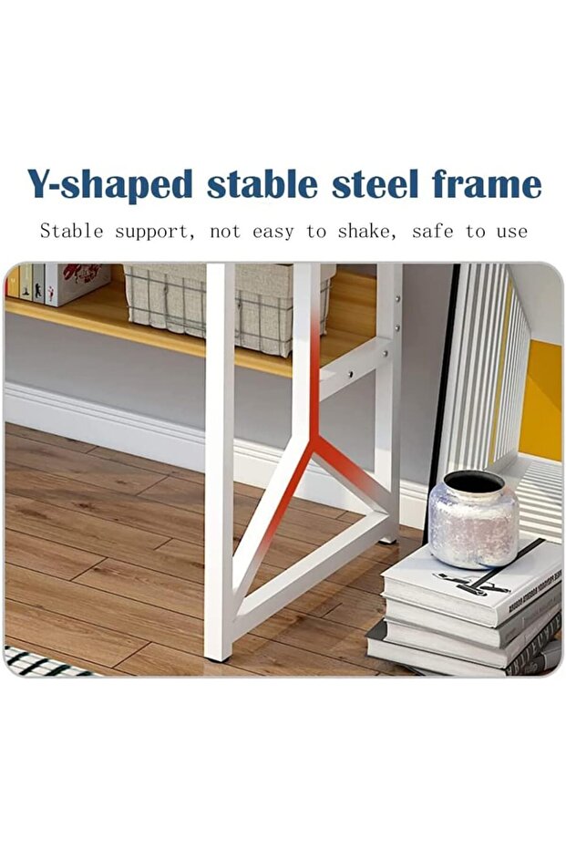 مكتب كمبيوتر مع رف كتب وطاولة دراسة - 7