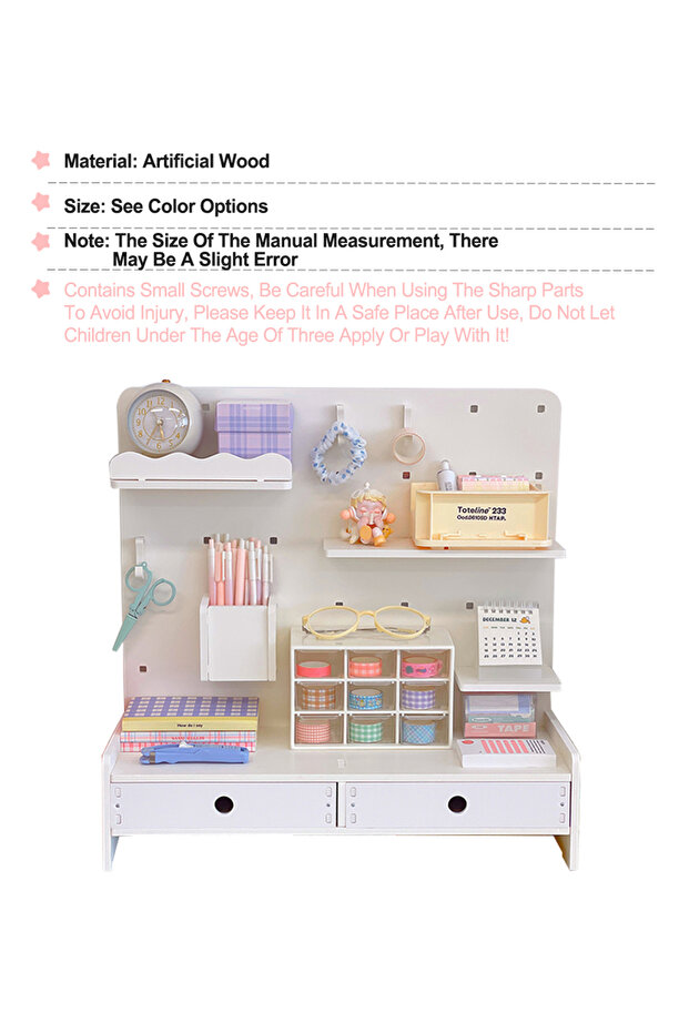 Office Storage Hole Board Desktop Vertical Board Organizer Desk Hooks Drawer Partition Desktop - 8