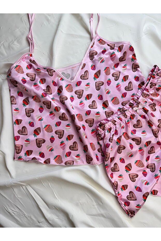 Adjustable Strap Satin Pajama Set
