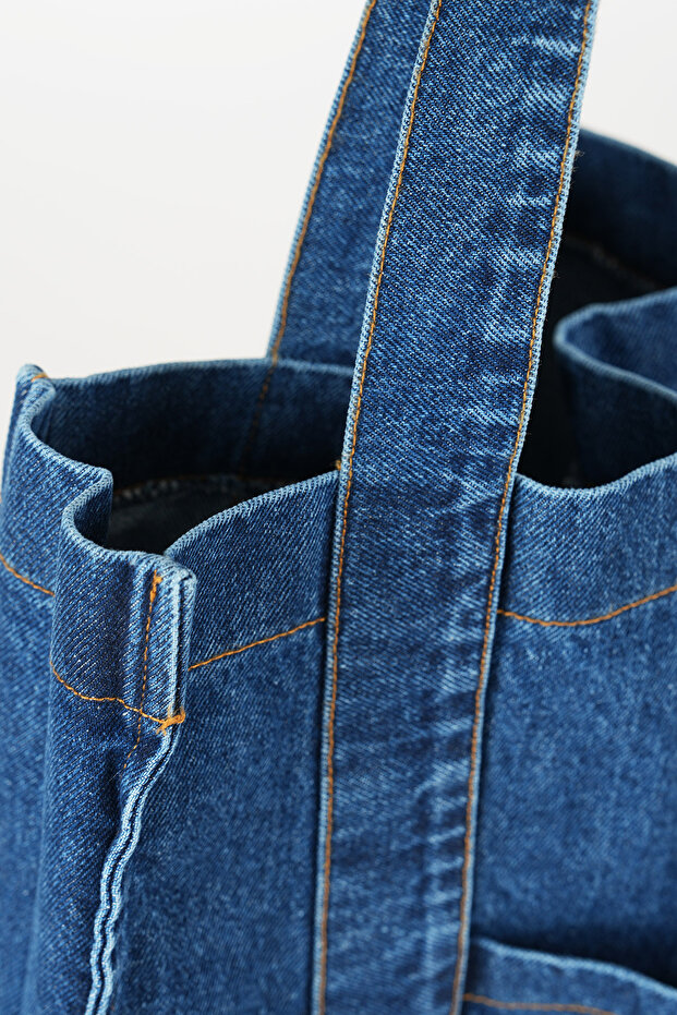 Nakışlı Denim Çanta - 3