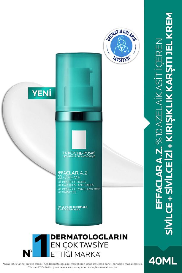 Effaclar A.Z. %10 Azelaik Asit İçeren Sivilce & Sivilce İzi & Kırışıklık Karşıtı Jel Krem 40ml - 1
