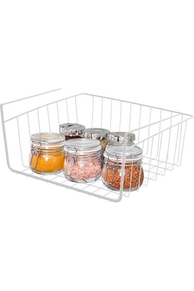 Kitchen Under Shelf Storage Basket Large - 16 Lightweight Metal Organizer Rack