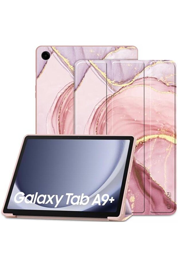 Husa pentru Samsung Galaxy Tab A9+, Tech-Protect, SmartCase, Roz - 1