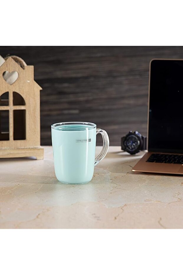 Royalford Acrylic Water Cup With Handle - Large Coffee Mug, Durable, Safe & Lightweight Acrylic l Thick Wall Small Portable Mug | Ideal for Hot & Cold Drinks with High Grip Handle (Green)