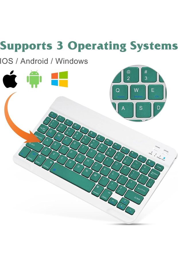 Kablosuz Klavye Mouse Seti, Bluetooth ve 2.4GHz, Sessiz Tuşlar, Windows Mac Android iOS Uyumlu MİNT - 8