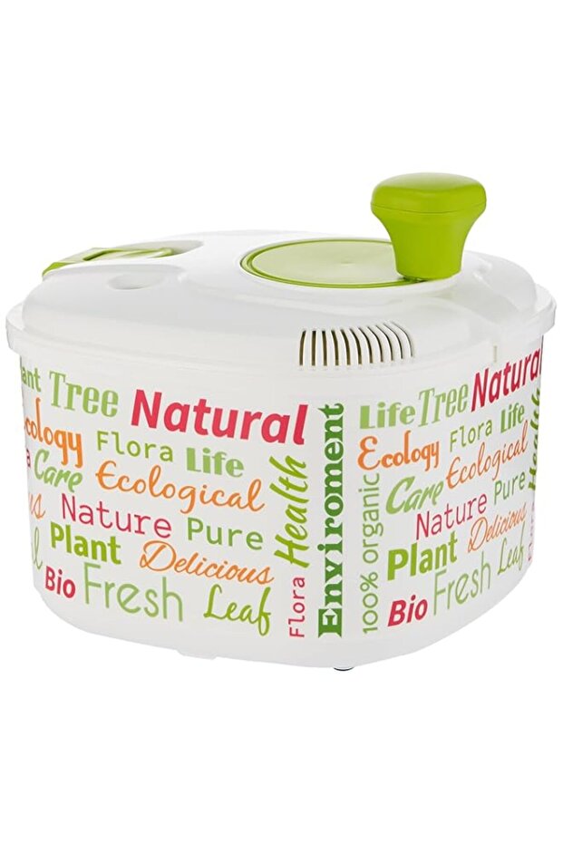 Solmazer HEREVIN - 4,2 lt Decorated Salad Dryer-Written