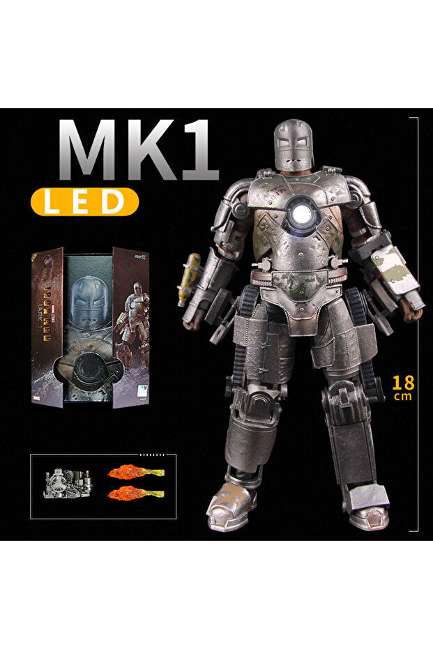 MK1 LED ZD Toys LED Light Iron Man MK1 MK2 MK3 MK4 MK5 MK6 MK7 MK43 MK50 7" Movie Action Figure Tony - 1