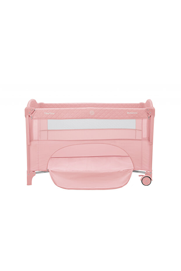 KikkaBoo Milky Way Pink folding cot with 2 levels, 3-level sliding side, folding - 4