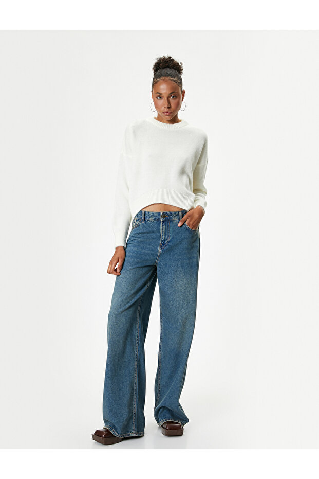 Beige Women's Basic Knitted Sweater - 2