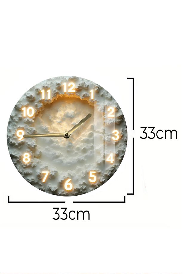 BULUT DESENLİ TEMPERLİ CAM SAAT – 33x33 cm CSDW321 - 5