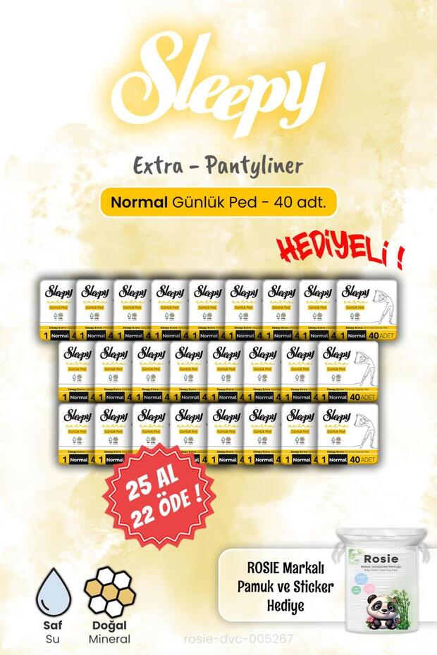 Buy 25 Pay 22 Extra 40's Daily Pad Normal 40's and Rosie Gift