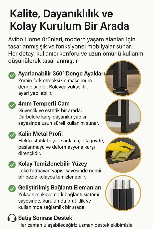 Estee 40 cm Kitaplık Dekoratif Aksesuar Rafı Mutfak Rafı Şeffaf Cam - 3