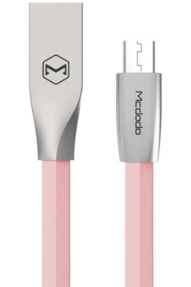 Data Cable Zn-Link, MicroUSB, 1.5m, 2.4A max (Silver/Pink)