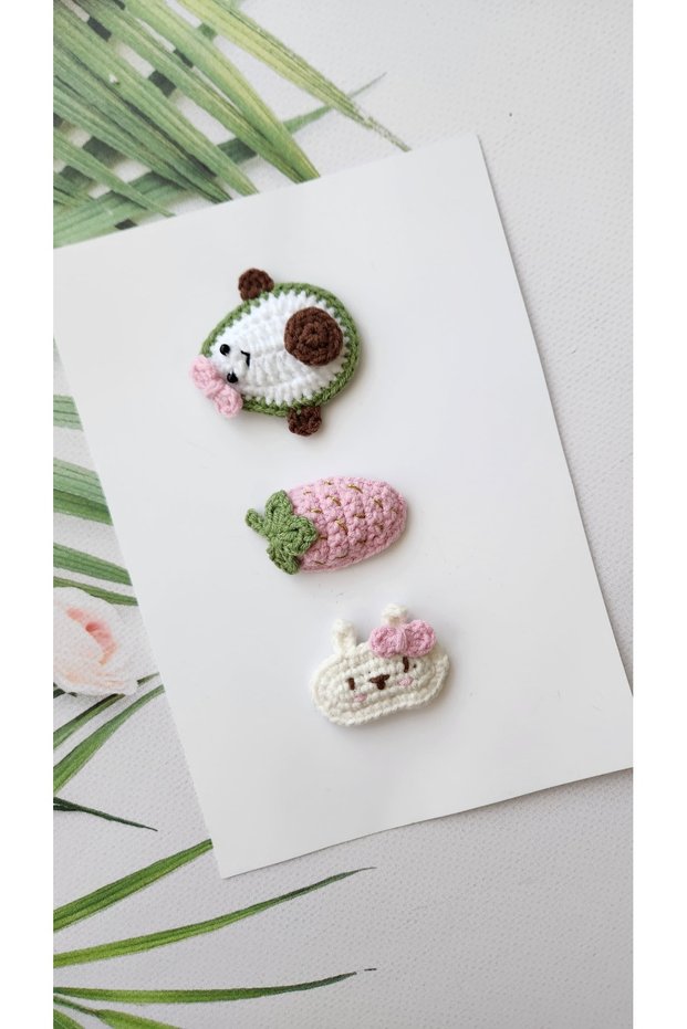 Baby Buckle Handmade Mixed 3-Piece Clip Hairless Baby Buckle Handmade Baby Gift