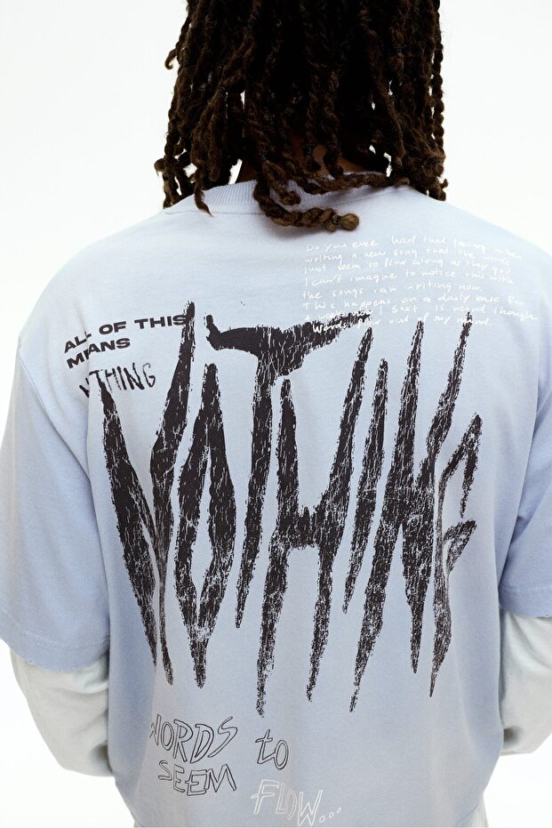 Baskılı Tişört Oversized Fit - 5