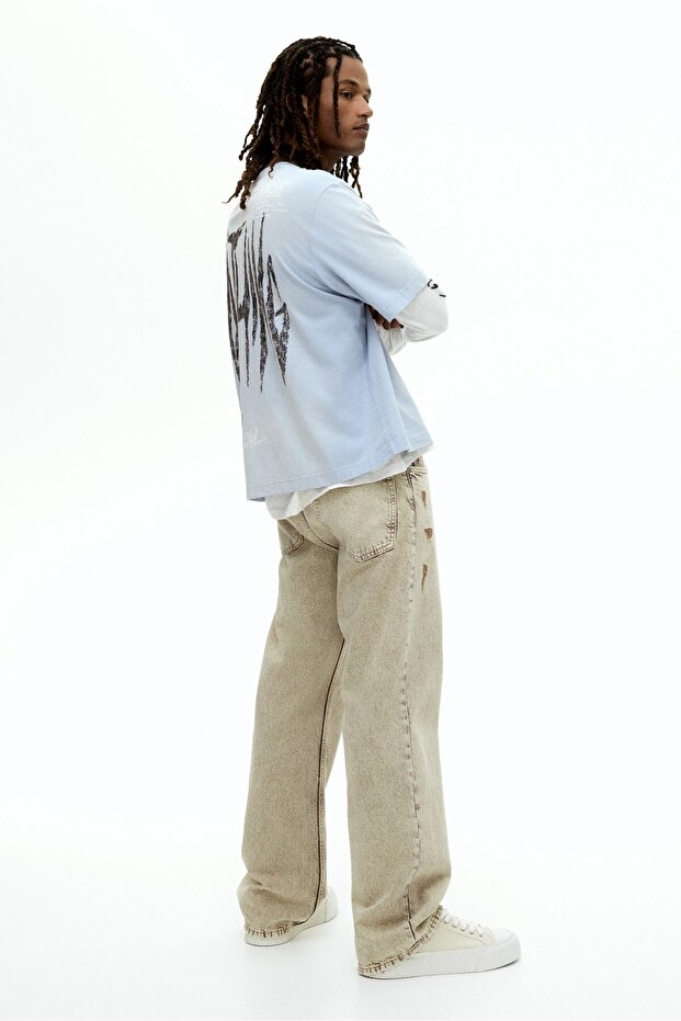 Baskılı Tişört Oversized Fit - 4