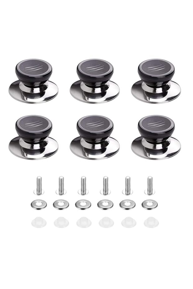 Duomama Enhance Your Cookware: 6 Universal Pot Lid Knobs - Replacement Handles for Casserole Glass