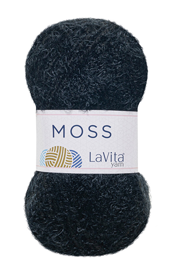 Moss Feather Hand Knitting Yarn 45% Polyamide 55% Premium Acrylic 100Gr (9500 Black)