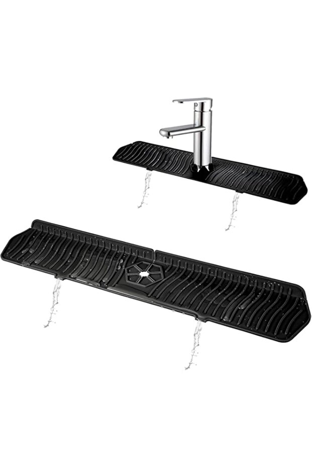 DOOKOO Kitchen Sink Splash Guard, 61CM Faucet Mat Splash Catcher, Handle Drip Catcher Tray, Multipu