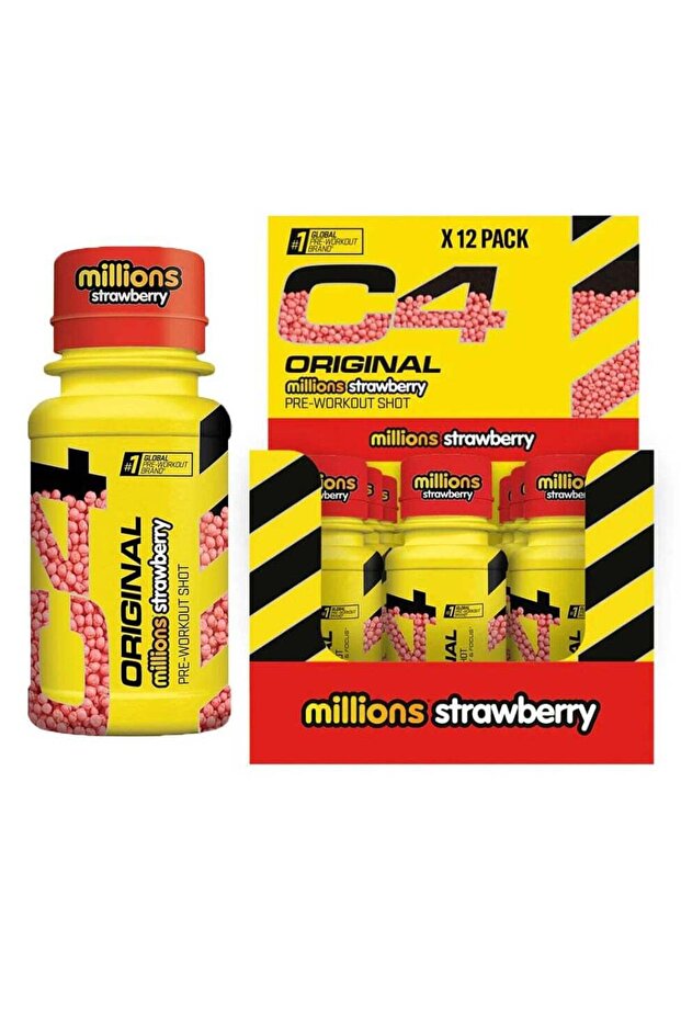 Original Pre-Workout Shot 60 ML - Millions Strawberry Pack of 12