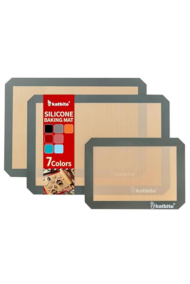Katbite Silicone Baking Mat, Large Baking Mat Set of 3-2 Half Sheets Mats (11 5/8 x 16 1/2) + 1 Quarter Baking Sheets