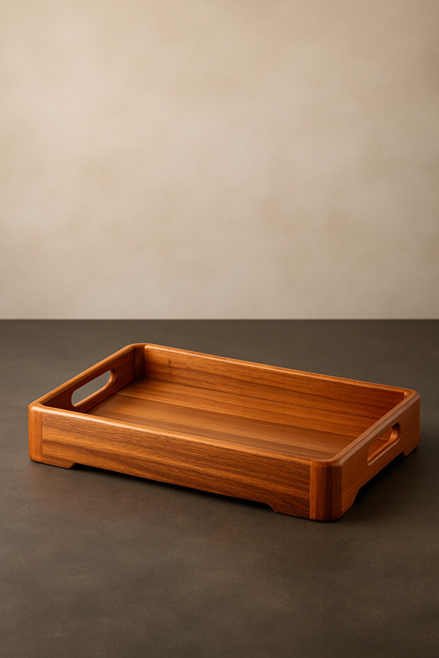 Acacia Wood Serving Tray Medium Size – 37X25X4,5Cm Natural Wood Presentation Tray