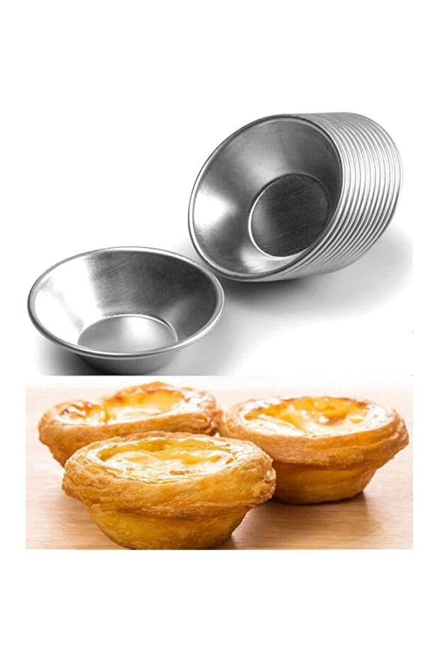 U-HOOME 25 Pack Aluminum Egg Tart Molds Tiny Pie Cupcake Cake Cookie Mold Pudding Mould Baking Tool Non Stick And Reusable
