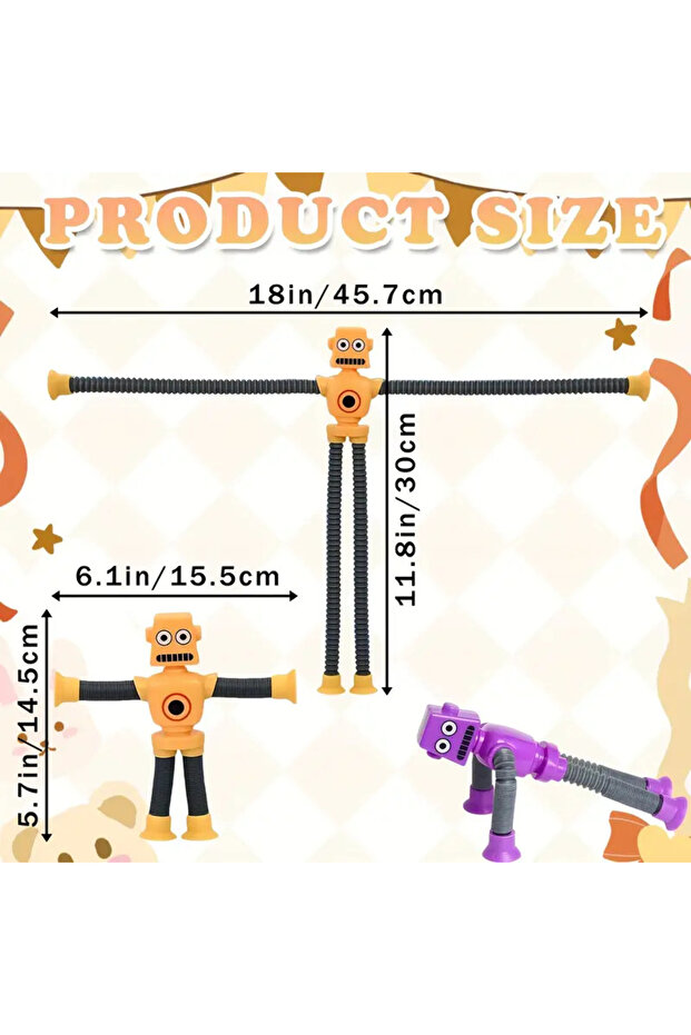 1 Adet Vantuzlu Zürafa Eğitici Uzayan Boru Zürafa Teleskopik Yapışkanlı Yeni Model Robot - 8