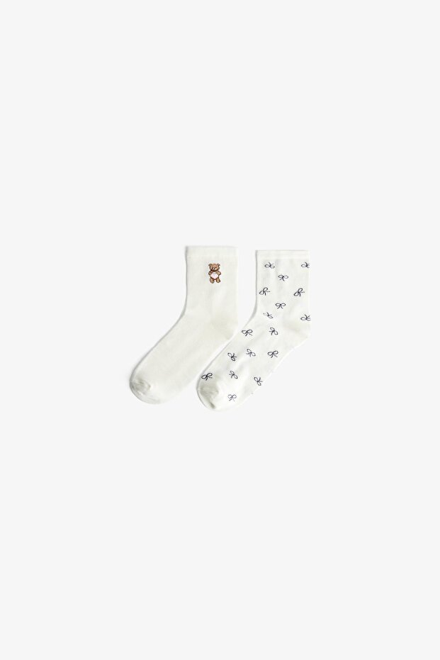 2 çift desenli çorap - 1