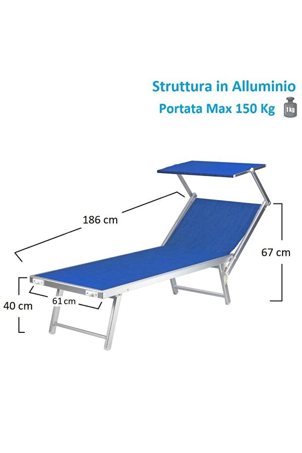 سرير تشميس واسترخاء قابل للطي مع مظلة متحركة - 4