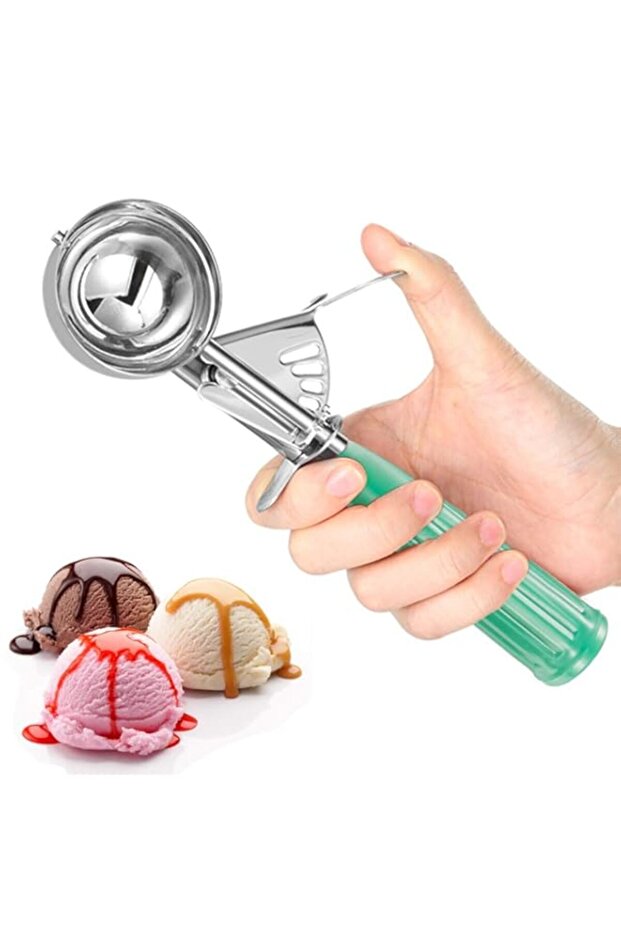 CHEE MONG Ice Cream Scoops, Cookie Scoop Set of 3, Cake Trigger Cookie Scoop Set Stainless Steel Sp - 1